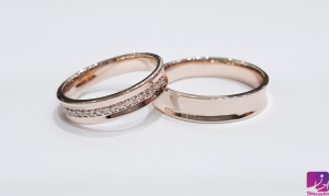 حلقه ازدواج رزگلد|طلا و جواهری احسان|فروش اقساطی طلا