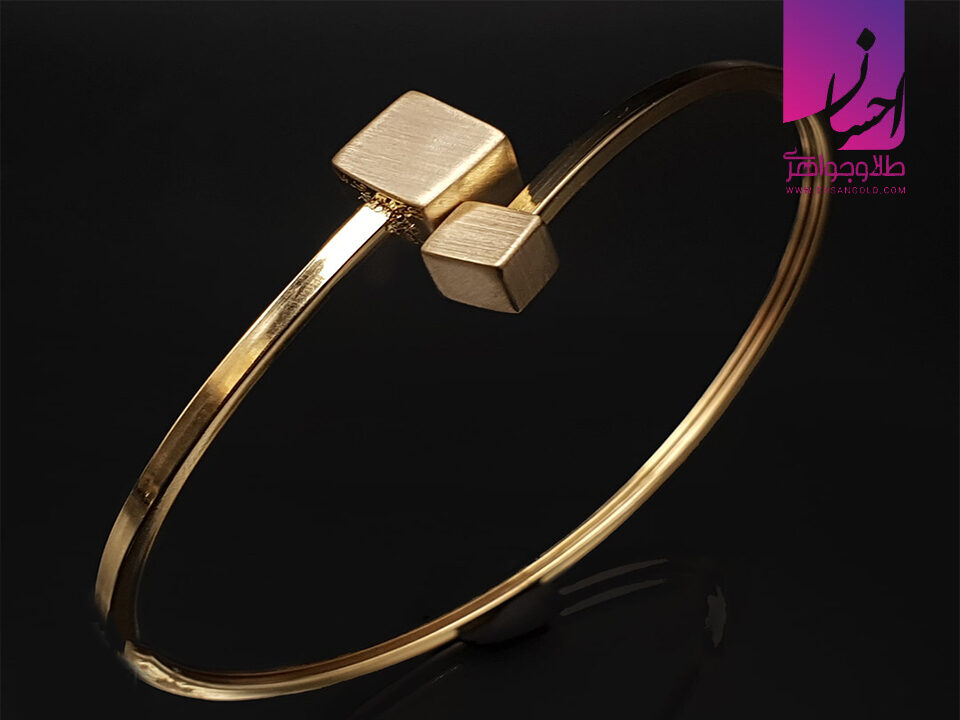 دستبند طلا زنانه جدید مکعبی | دستبند طلا النگویی | طلا و جواهر احسان