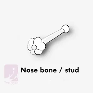 حلقه پیرسینگ گل میخ استخوان بینی (nose bone stud) | طلا و جواهر احسان