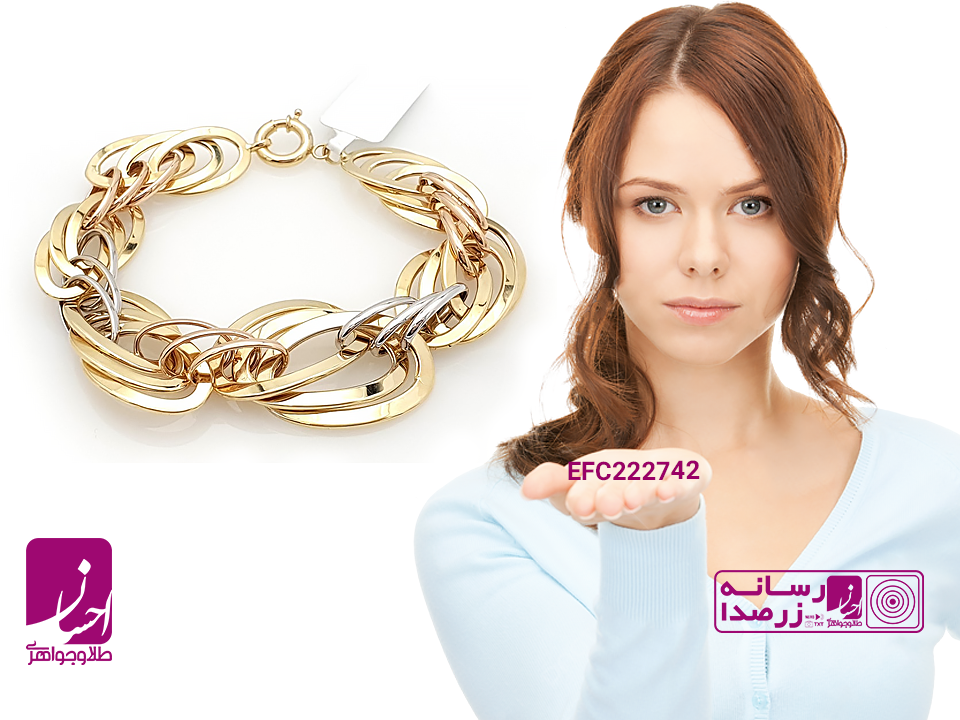 مدل دستبند طلا حلقه ای با اجرت کم | دستبند طلا حلقه ورقه ای | طلا و جواهر احسان