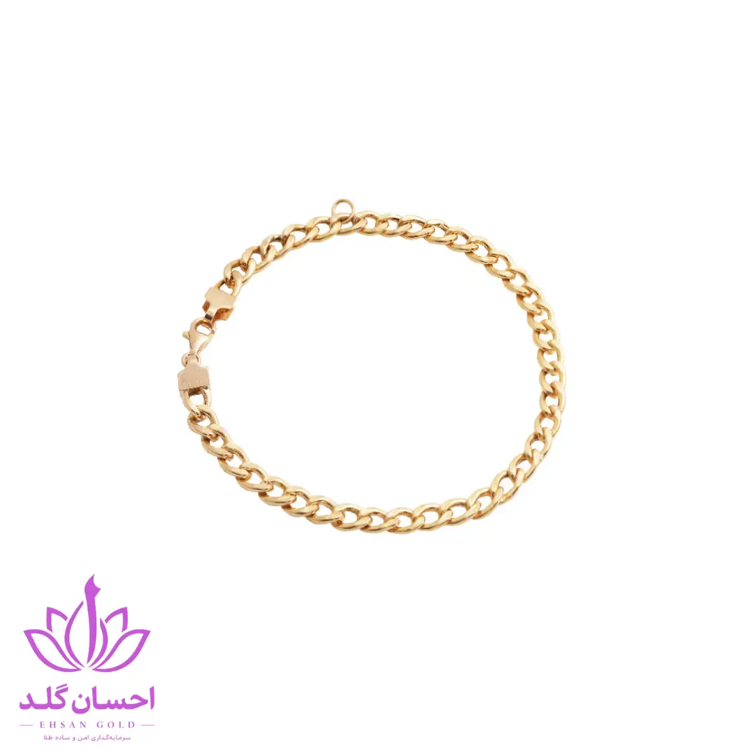 دستبند طلا کارتیه با اتصال قفل طوطی و حلقه اضافی برای آویز دار کردن4.5 گرم دستبند طلا کارتیه با اتصال قفل توطی