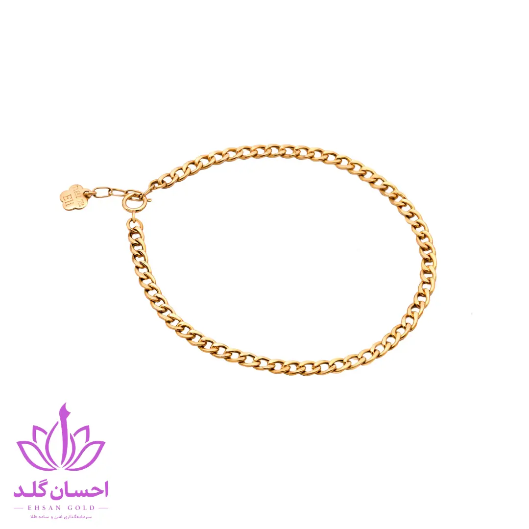 دستبند کارتیه تو خالی باقفل مبدبری وزن 1.49گرم دستبند طلا کارتیه تو خالی سبک 1.49