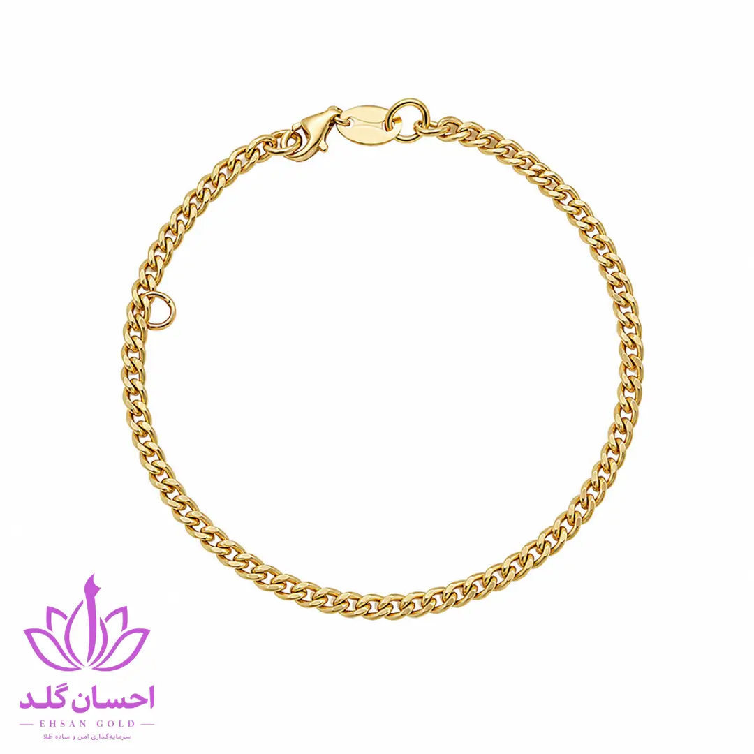 دستبند کارتیه ظریف 3.گرمی با حلقه جهت آویز طلا دستبند کارتیه ظریف 3 گرمی با حلقه برای آویز