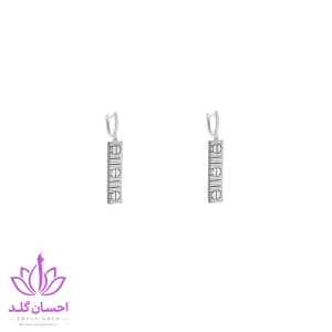 گوشواره کارتیه طلا طرح پیچ آویزی با قفل آویزی ضامن دار